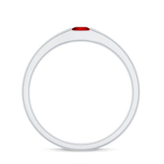 Princess Cut Created Ruby Solitaire Promise Ring