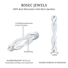 Certified Moissanite Infinity Eternity Band Ring