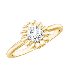 Brilliant Cut Moissanite Flower Promise Ring with Certificate