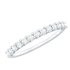 Moissanite Half Eternity Ring in Shared Prong Setting