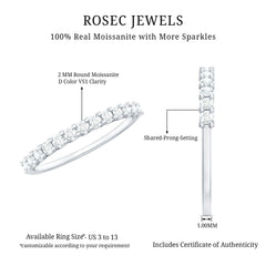 Moissanite Half Eternity Ring in Shared Prong Setting