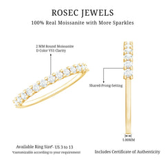 Moissanite Half Eternity Ring in Shared Prong Setting