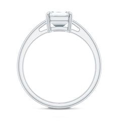 Certified 6X8MM Moissanite Emerald Cut Engagement Ring