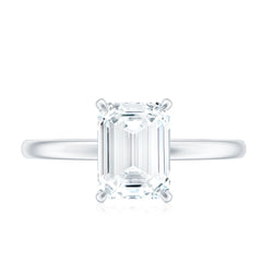 Certified 6X8MM Moissanite Emerald Cut Engagement Ring