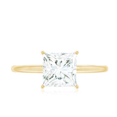 3 Carat Princess Cut Moissanite Solitaire Engagement Ring