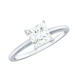 1 CT Princess Cut Moissanite Solitaire Ring for Women