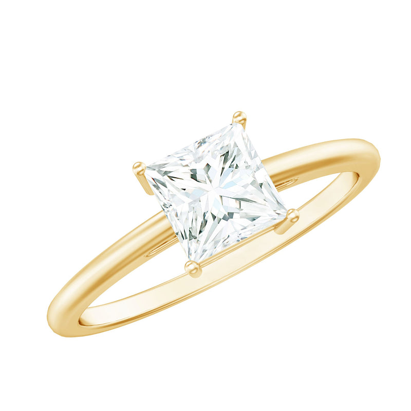 1 CT Princess Cut Moissanite Solitaire Ring for Women