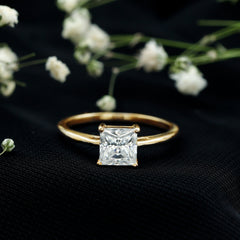 1 CT Princess Cut Moissanite Solitaire Ring for Women