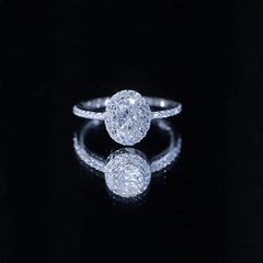 Certified Moissanite 6X8 MM Oval Engagement Ring For Her
