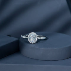 Certified Moissanite 6X8 MM Oval Engagement Ring For Her