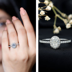 Certified Moissanite 6X8 MM Oval Engagement Ring For Her