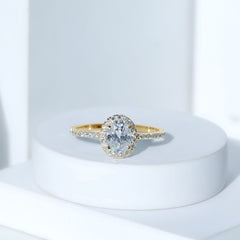 Certified Moissanite 6X8 MM Oval Engagement Ring For Her