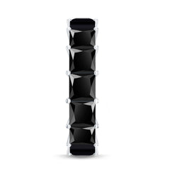 Princess Cut Lab Grown Black Diamond Eternity Band Ring