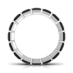 Princess Cut Lab Grown Black Diamond Eternity Band Ring