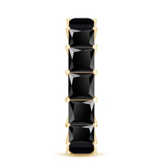 Princess Cut Lab Grown Black Diamond Eternity Band Ring