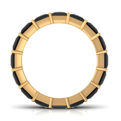 Princess Cut Lab Grown Black Diamond Eternity Band Ring