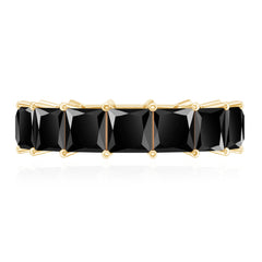 Princess Cut Lab Grown Black Diamond Eternity Band Ring