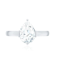 Teardrop Engagement Ring With Certified Moissanite