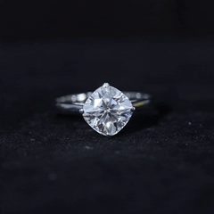 3 CT Cushion Moissanite Solitaire Engagement Ring