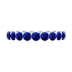 Certified Lab Grown Blue Sapphire Eternity Ring