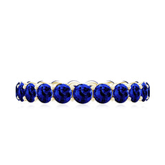 Certified Lab Grown Blue Sapphire Eternity Ring
