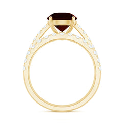 Certified Real 8mm Garnet Wedding Bridal Ring Set of 2