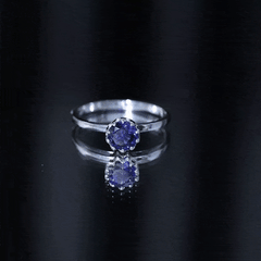 Certified 1 Carat Lab Grown Blue Sapphire Solitaire Engagement Ring