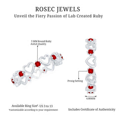 Lab Created Ruby Open Heart Eternity Band Ring