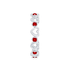 Lab Created Ruby Open Heart Eternity Band Ring