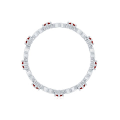 Lab Created Ruby Open Heart Eternity Band Ring