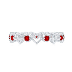 Lab Created Ruby Open Heart Eternity Band Ring