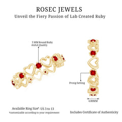 Lab Created Ruby Open Heart Eternity Band Ring