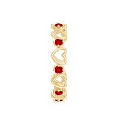 Lab Created Ruby Open Heart Eternity Band Ring