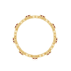 Lab Created Ruby Open Heart Eternity Band Ring