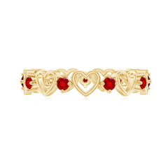 Lab Created Ruby Open Heart Eternity Band Ring