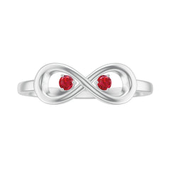 Lab Created Ruby Infinity Promise Ring