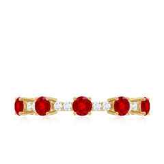Lab Created Ruby and Diamond Half Eternity Stackable Ring