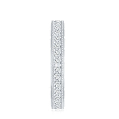Certified Princess Cut Lab Grown Diamond Eternity Wedding Band