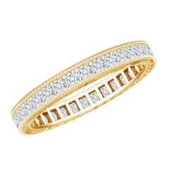 Certified Princess Cut Lab Grown Diamond Eternity Wedding Band