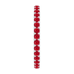 1.75 CT Round Shape Lab Grown Ruby and Diamond Eternity Wedding Band