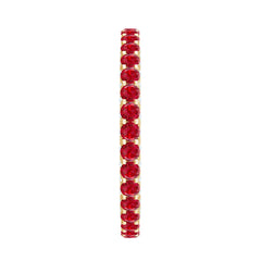 1.75 CT Round Shape Lab Grown Ruby and Diamond Eternity Wedding Band