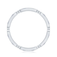 Certified Lab Grown Blue Sapphire Diamond Eternity Ring for Anniversary