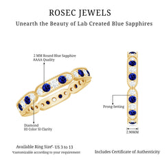 Certified Lab Grown Blue Sapphire Diamond Eternity Ring for Anniversary