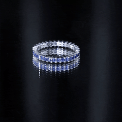 Princess Cut Certified Lab Created Blue Sapphire Full Eternity Ring