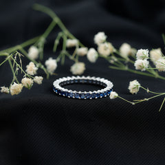 Princess Cut Certified Lab Created Blue Sapphire Full Eternity Ring