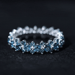 London Blue Topaz Cluster Eternity Band Ring