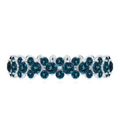 London Blue Topaz Cluster Eternity Band Ring