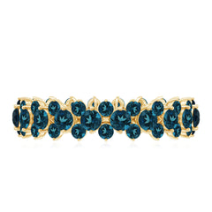 London Blue Topaz Cluster Eternity Band Ring