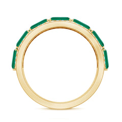 Certified Lab Grown Emerald Diamond Wedding Band in East West Style