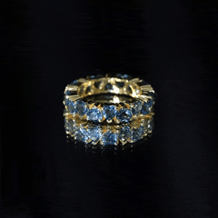 London Blue Topaz Heart Eternity Band Ring